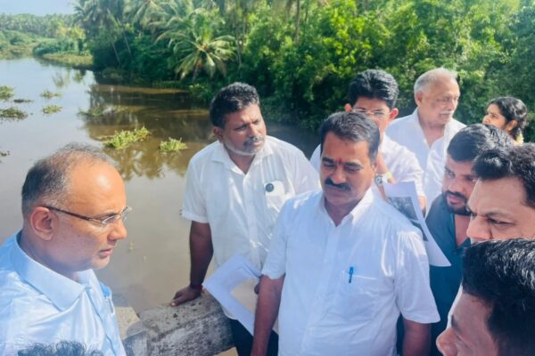 ನಂದಿನಿ ನದಿ ಮಾಲಿನ್ಯ: ಸ್ಥಳಕ್ಕೆ ಭೇಟಿ ನೀಡಿದ ಸಚಿವ ದಿನೇಶ್ ಗುಂಡೂರಾವ್